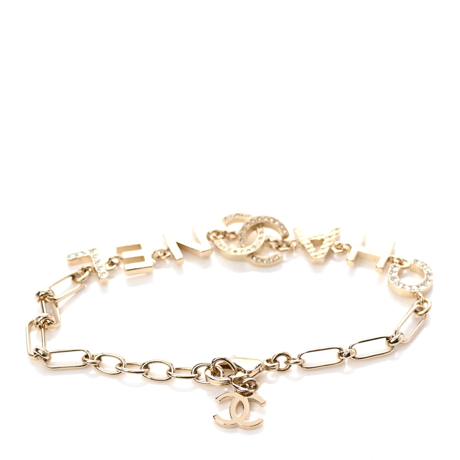 Chanel Metal Logo CC Chain Bracelet Gold 3 of 4