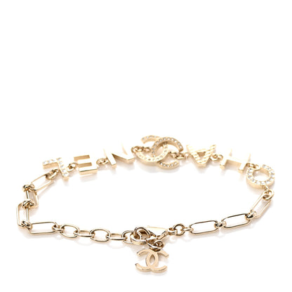 Chanel Metal Logo CC Chain Bracelet Gold 3 of 4