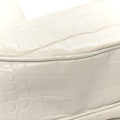 Balenciaga Extra Supple Calfskin Crocodile Embossed Le Cagole Shoulder Bag XS White 14 of 16