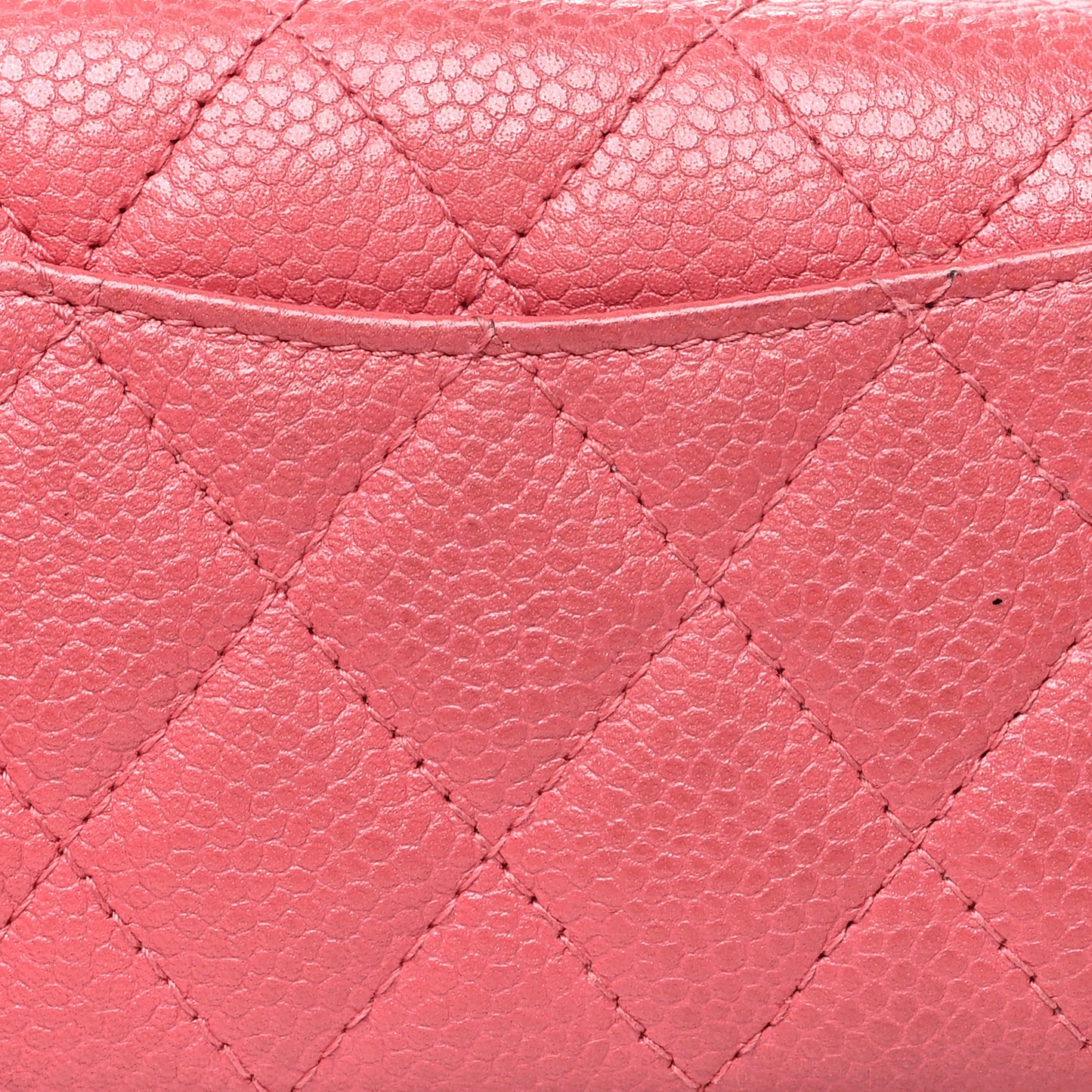 Caviar Quilted Classic 4 Key Holder Wallet Pink