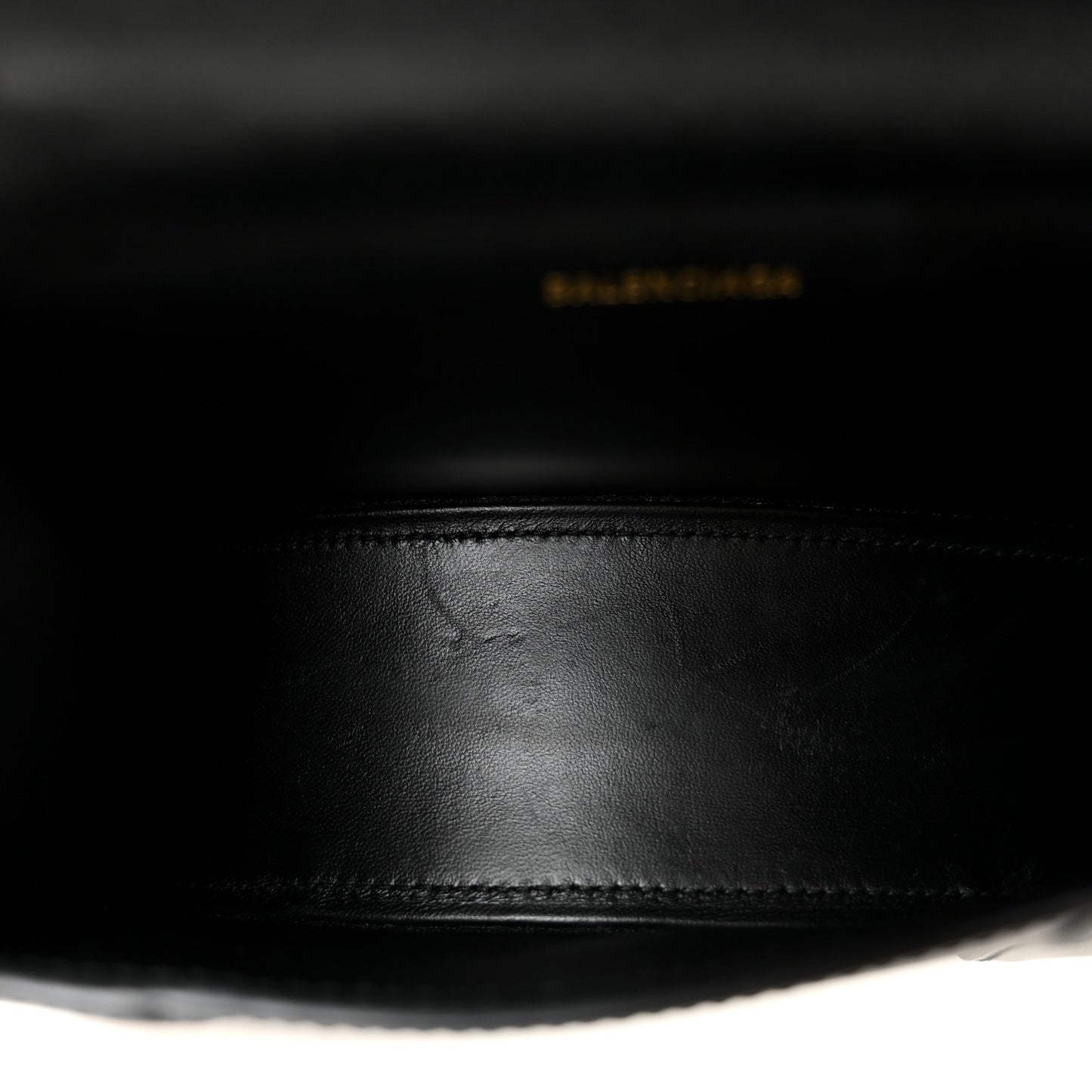 Shiny Box Calfskin Hourglass Top Handle Bag XS Black