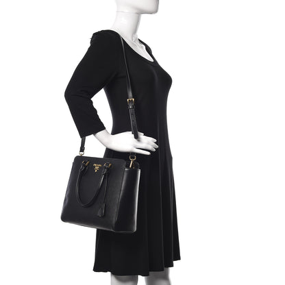 Prada Saffiano Soft Calfskin Zippered Tote Black 2 of 13