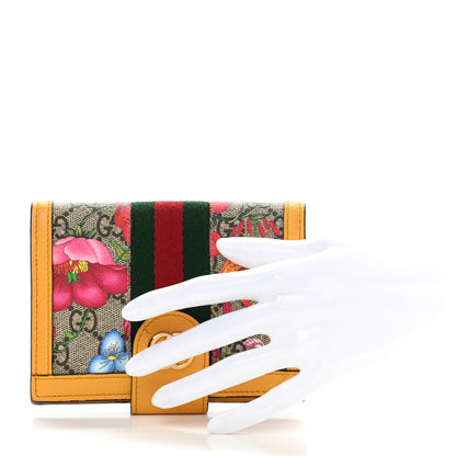 Gucci GG Supreme Monogram Flora Web Ophidia Passport Case Beige Multicolor Crop 2 of 9
