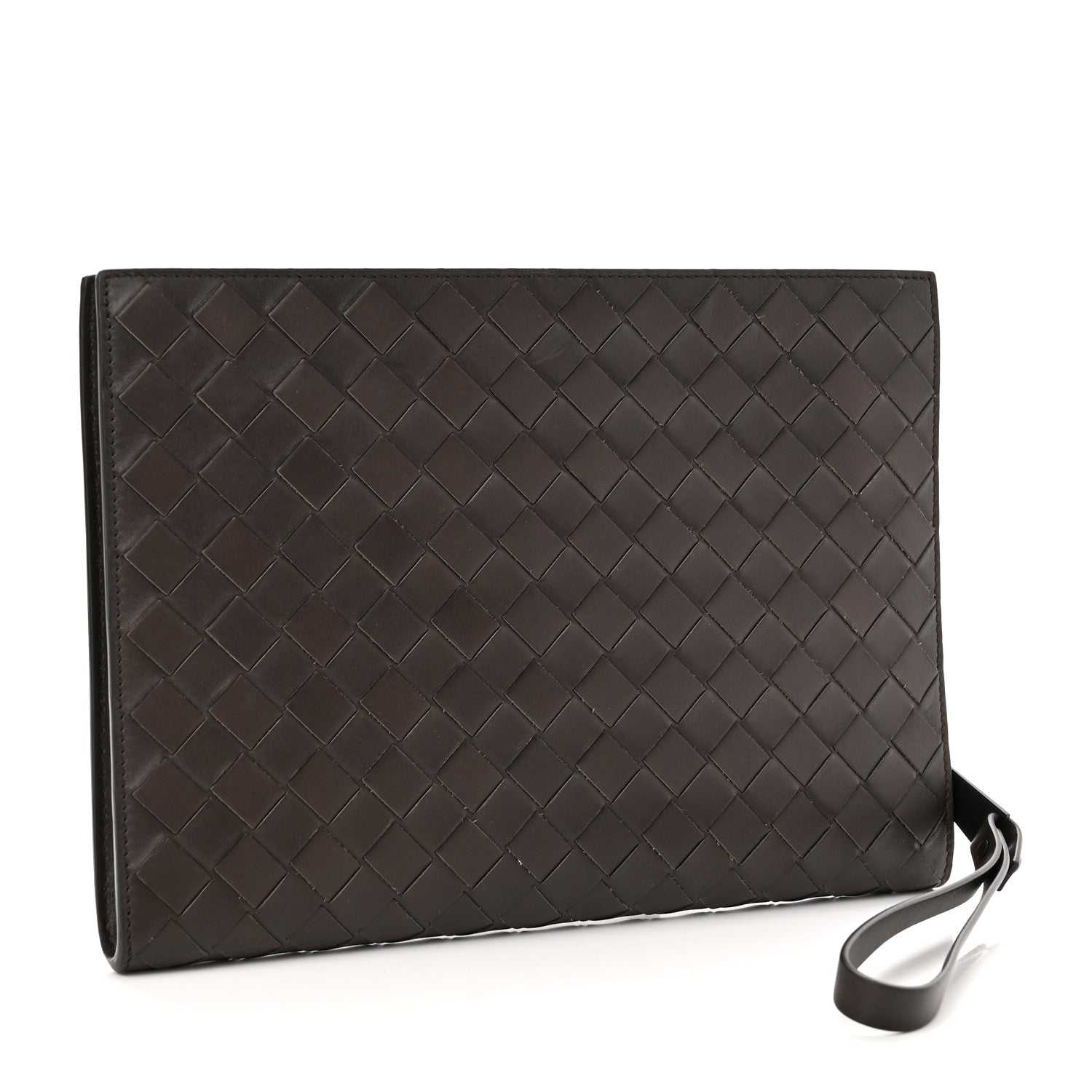 Bottega Veneta Calfskin Intrecciato Small Document Case Dark Brown 3 of 10
