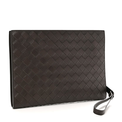 Bottega Veneta Calfskin Intrecciato Small Document Case Dark Brown 3 of 10