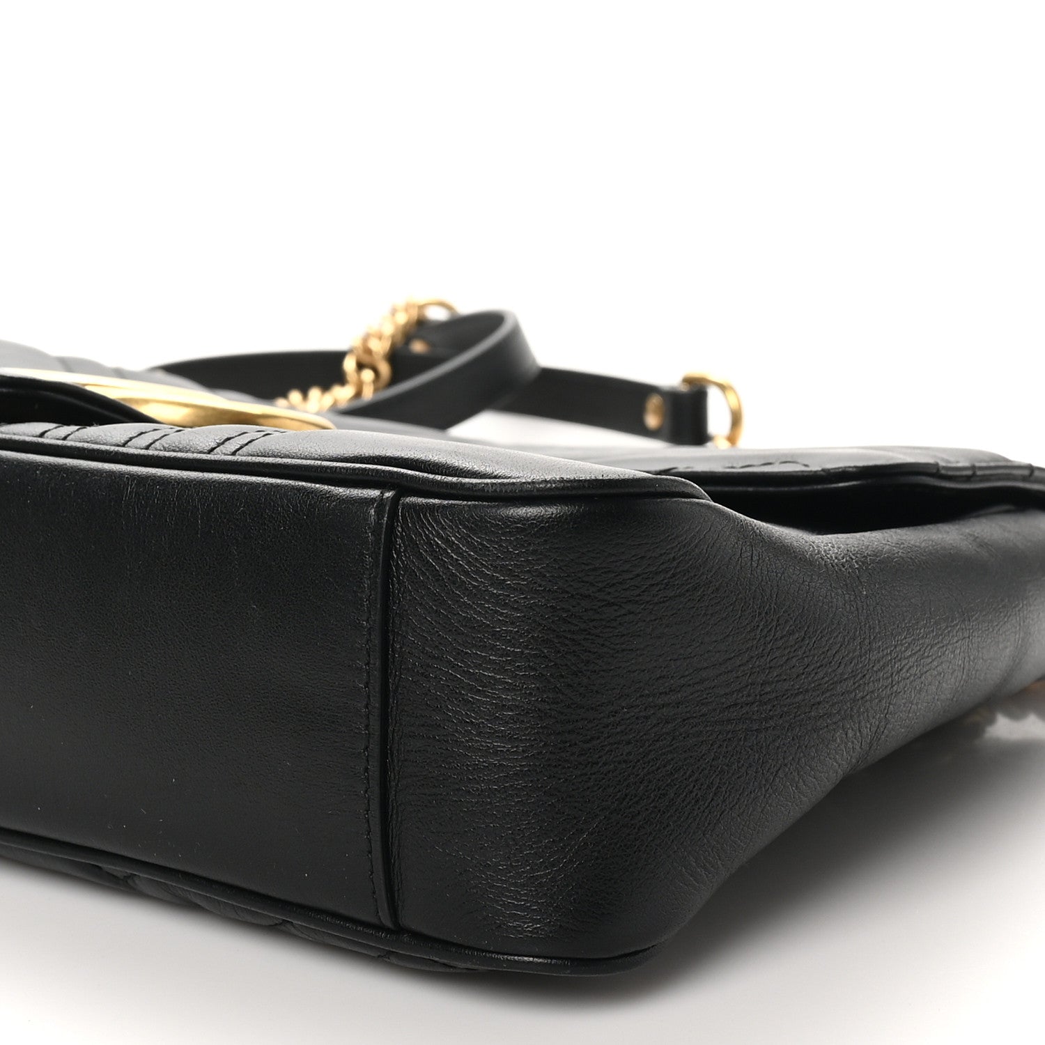 Gucci Calfskin Matelasse Medium GG Marmont Shoulder Bag Black 10 of 10