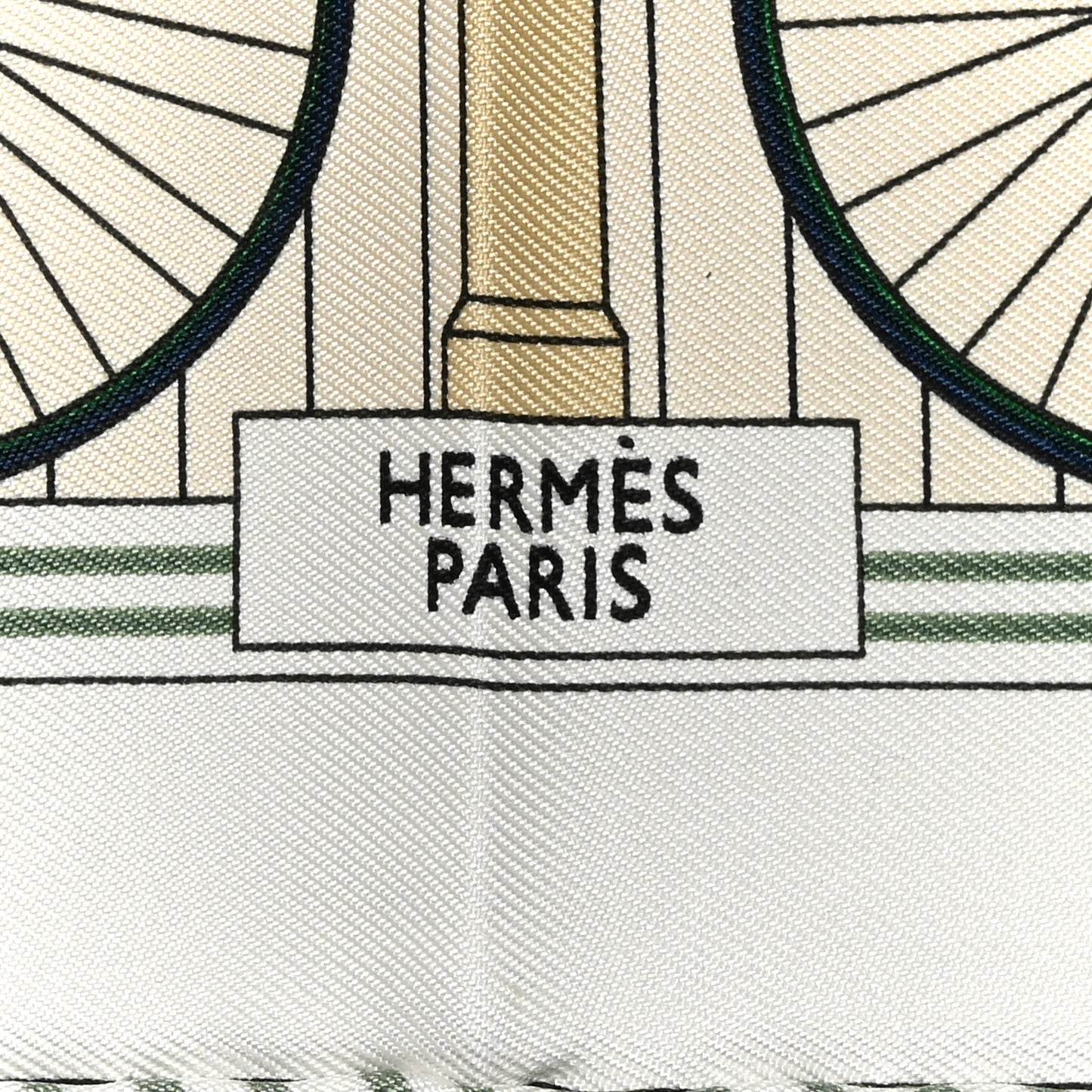 Silk Les Becanes Scarf 45 White Vert Bleu