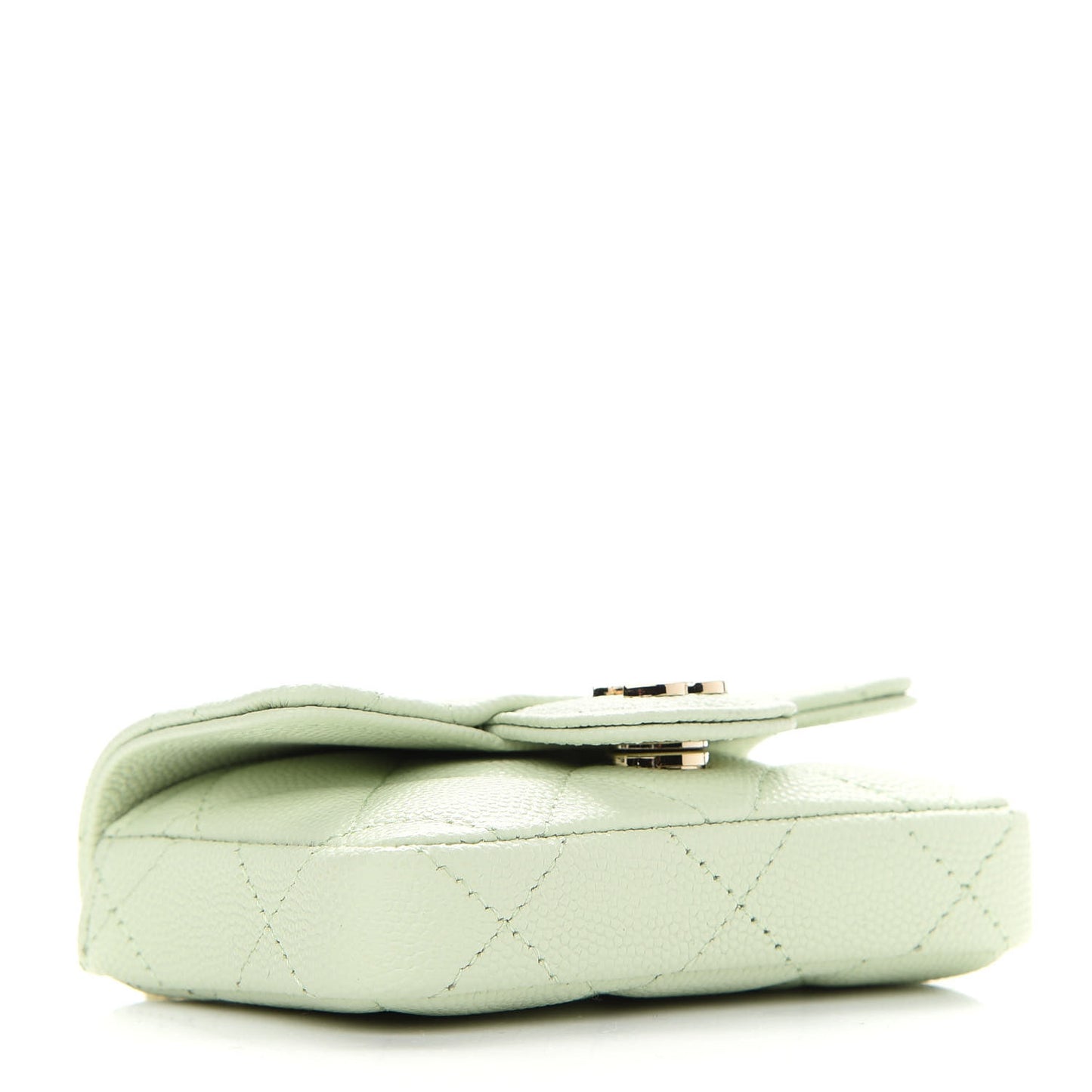 Caviar Quilted Mini Chain Belt Bag Light Green