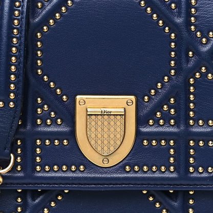 Christian Dior Lambskin Studded Vertical Diorama Indigo 8 of 10
