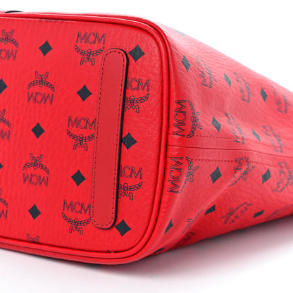 MCM Visetos Medium Liz Reversible Shopper Tote Ruby Red 13 of 15