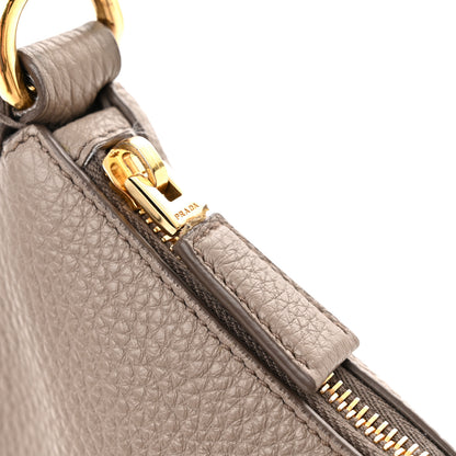 Prada Vitello Daino Soft Large Zippered Messenger Hobo Argilla 12 of 12