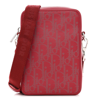 Christian Dior Calfskin Oblique Galaxy Perforated World Tour Messenger Pouch Red White 1 of 10