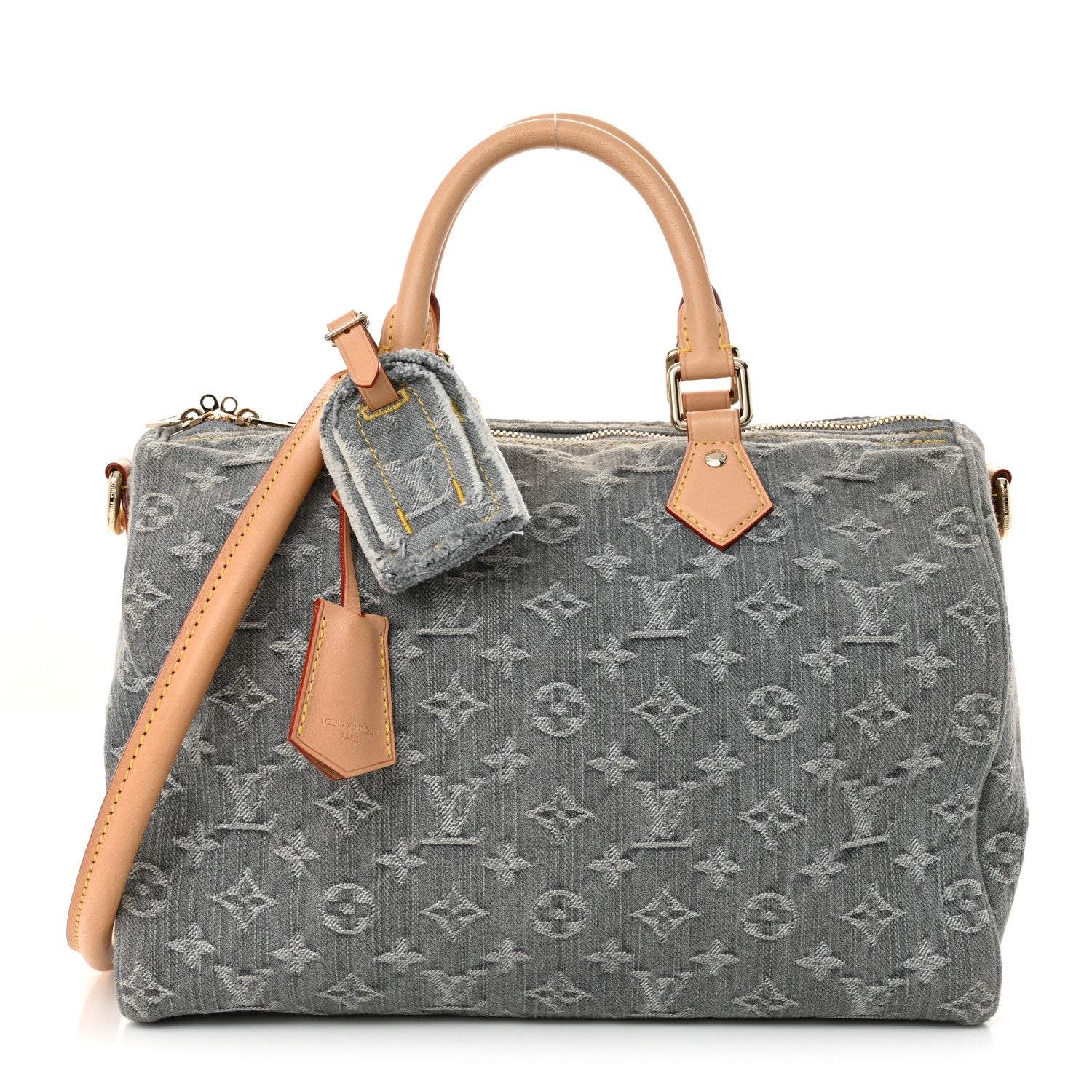 Louis Vuitton Monogram Denim Speedy Soft 30 Washed Gray 1 of 10