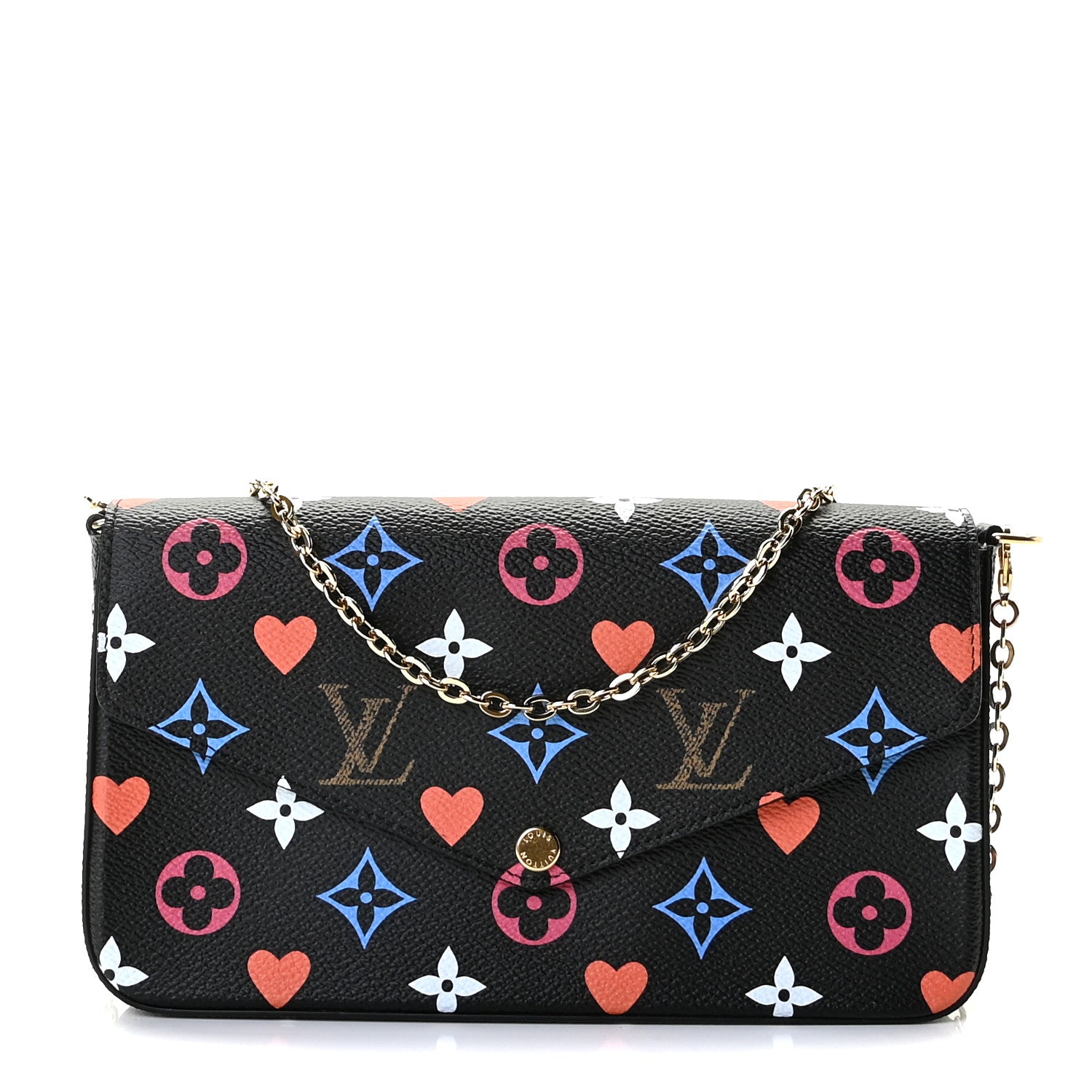 Louis Vuitton Game On Felicie Chain Wallet Black 1 of 9