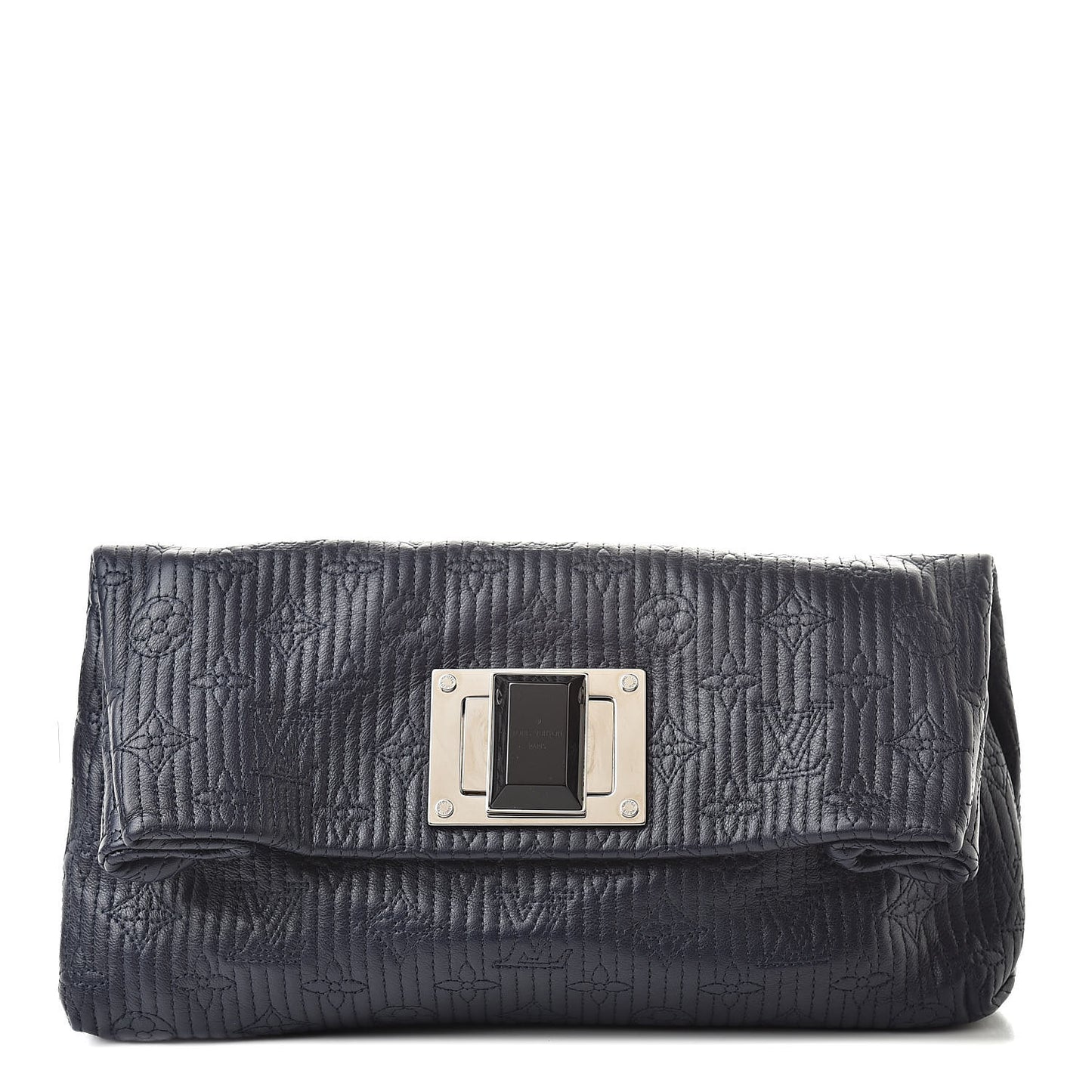 Calfskin Quilted Monogram Altair Clutch Navy
