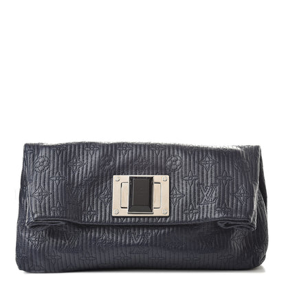 Louis Vuitton Calfskin Quilted Monogram Altair Clutch Navy 1 of 8