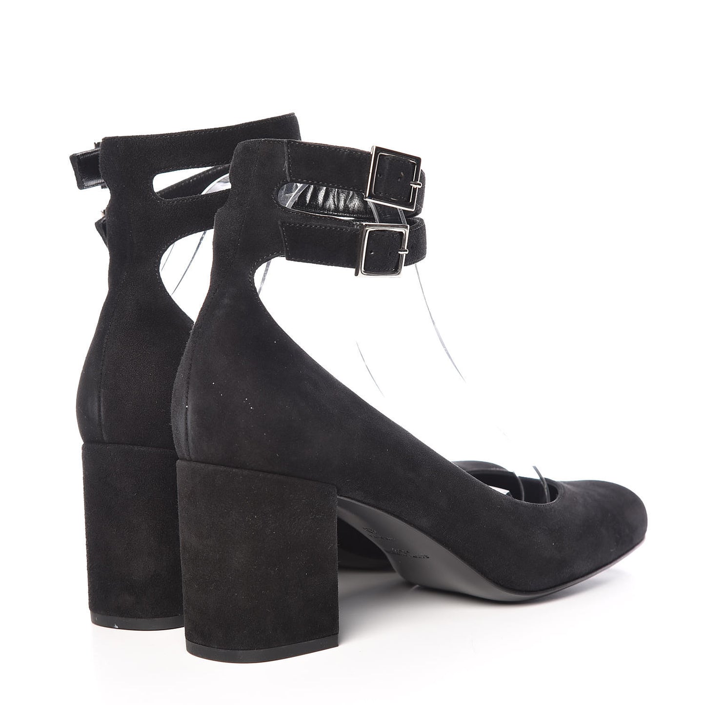 Suede Babies Ankle Strap Pumps 40 Black