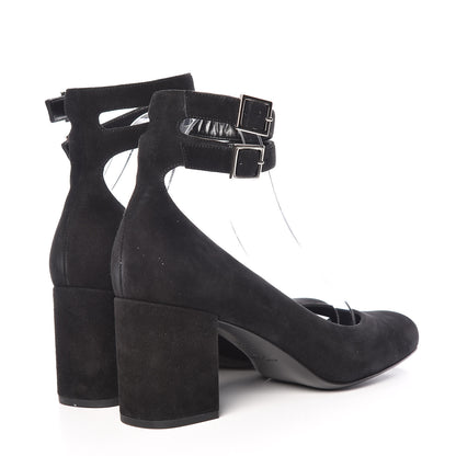 Saint Laurent Suede Babies Ankle Strap Pumps 40 Black 4 of 12