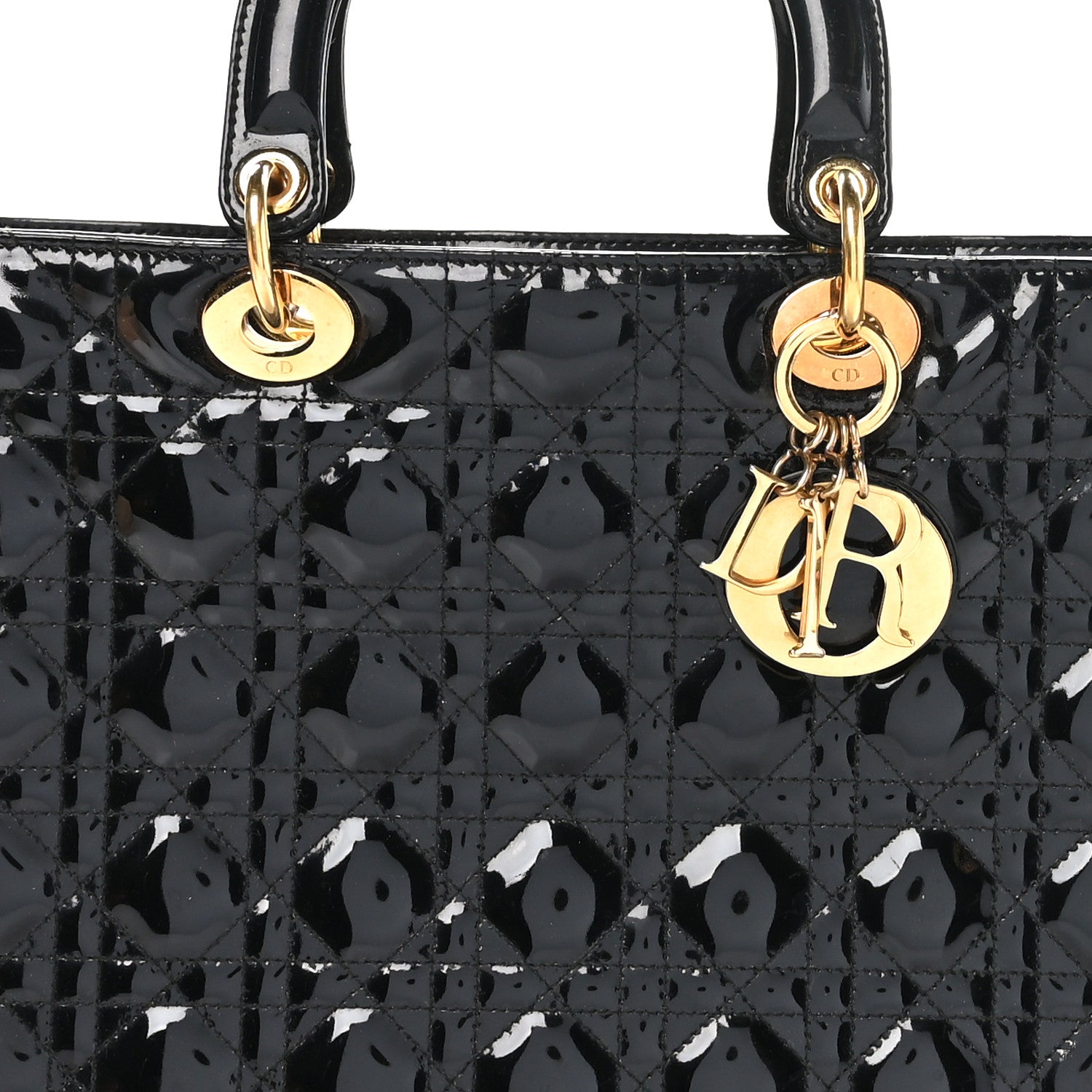 Christian Dior Patent Cannage Large Lady Dior Black 8 of 11
