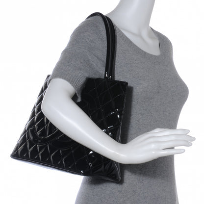Chanel Patent Medallion Tote Black 2 of 8