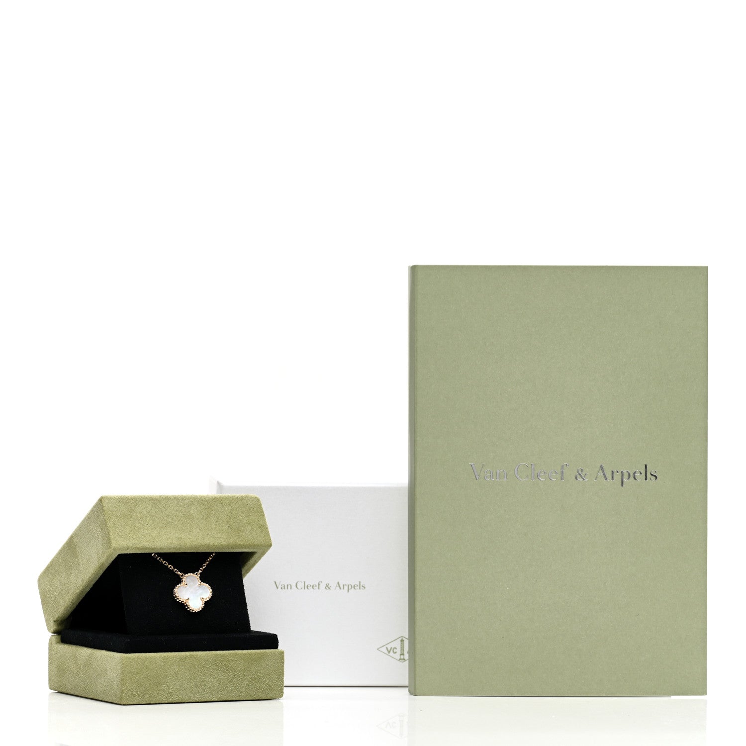 Van Cleef & Arpels 18K Yellow Gold Mother of Pearl Vintage Alhambra Pendant Necklace 6 of 6