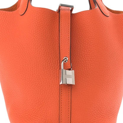 Hermes Taurillon Clemence Picotin Lock 18 PM Feu 8 of 10
