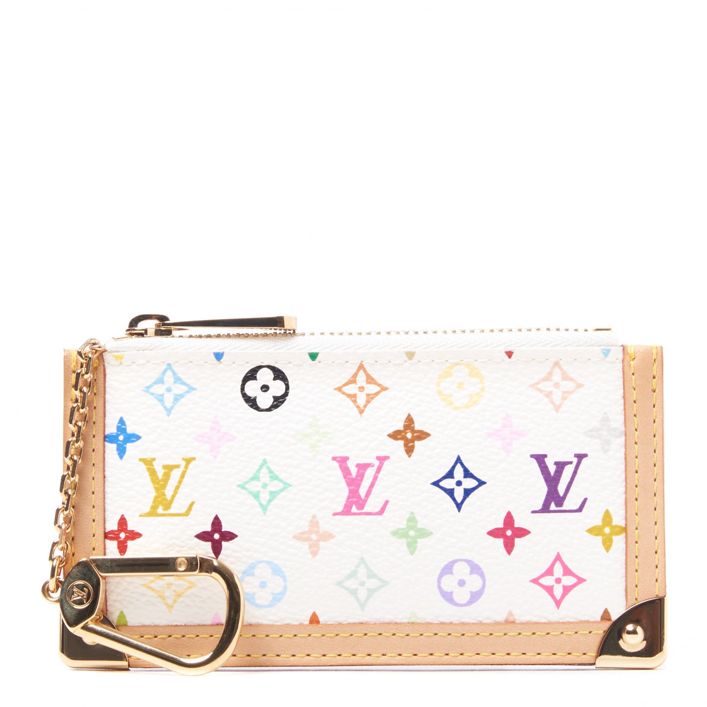 Monogram Multicolor Key Pouch White