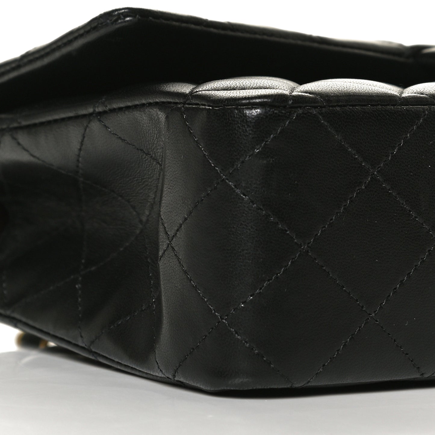 Lambskin Quilted Medium Double Flap Black