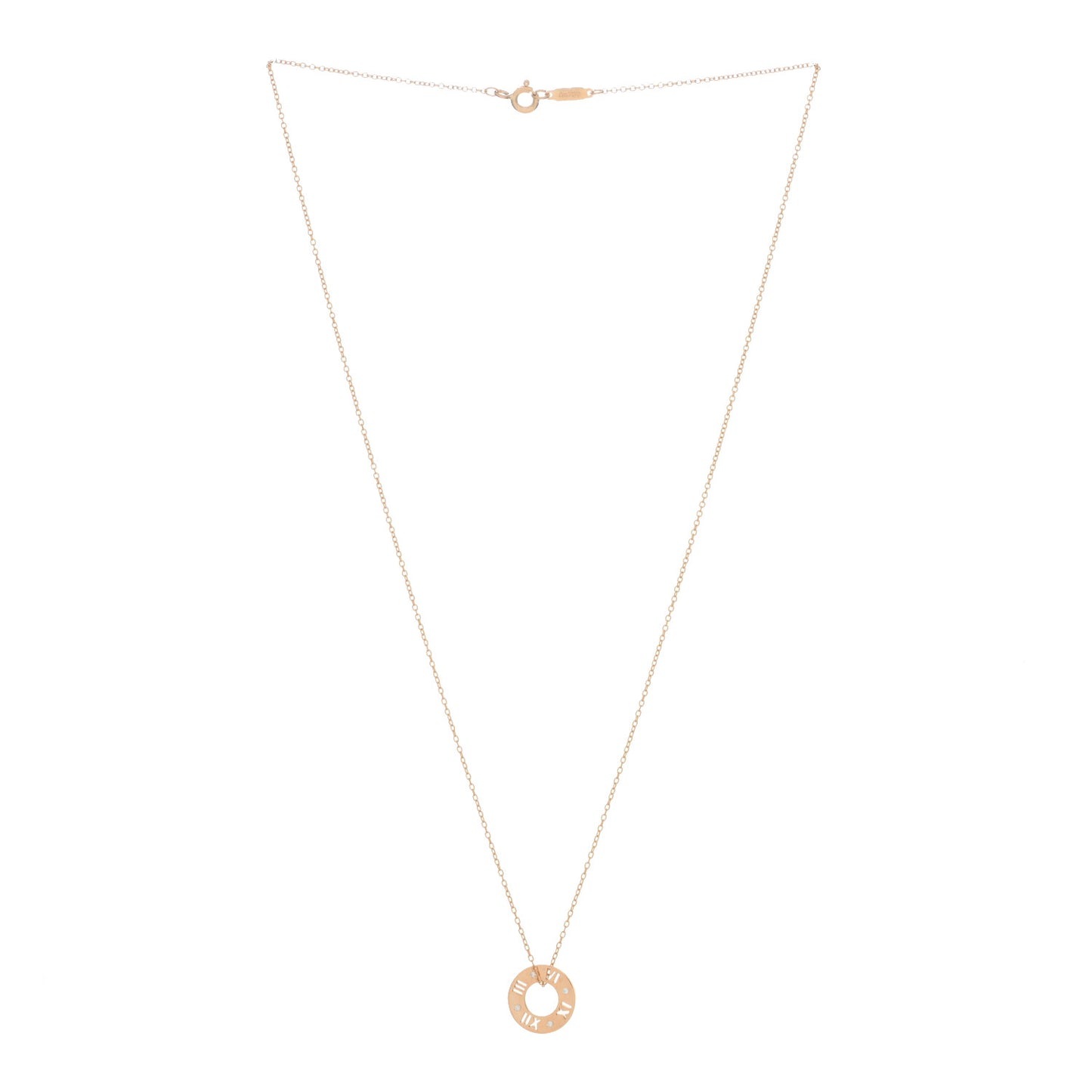 18K Rose Gold Diamond Atlas Pierced Pendant Necklace