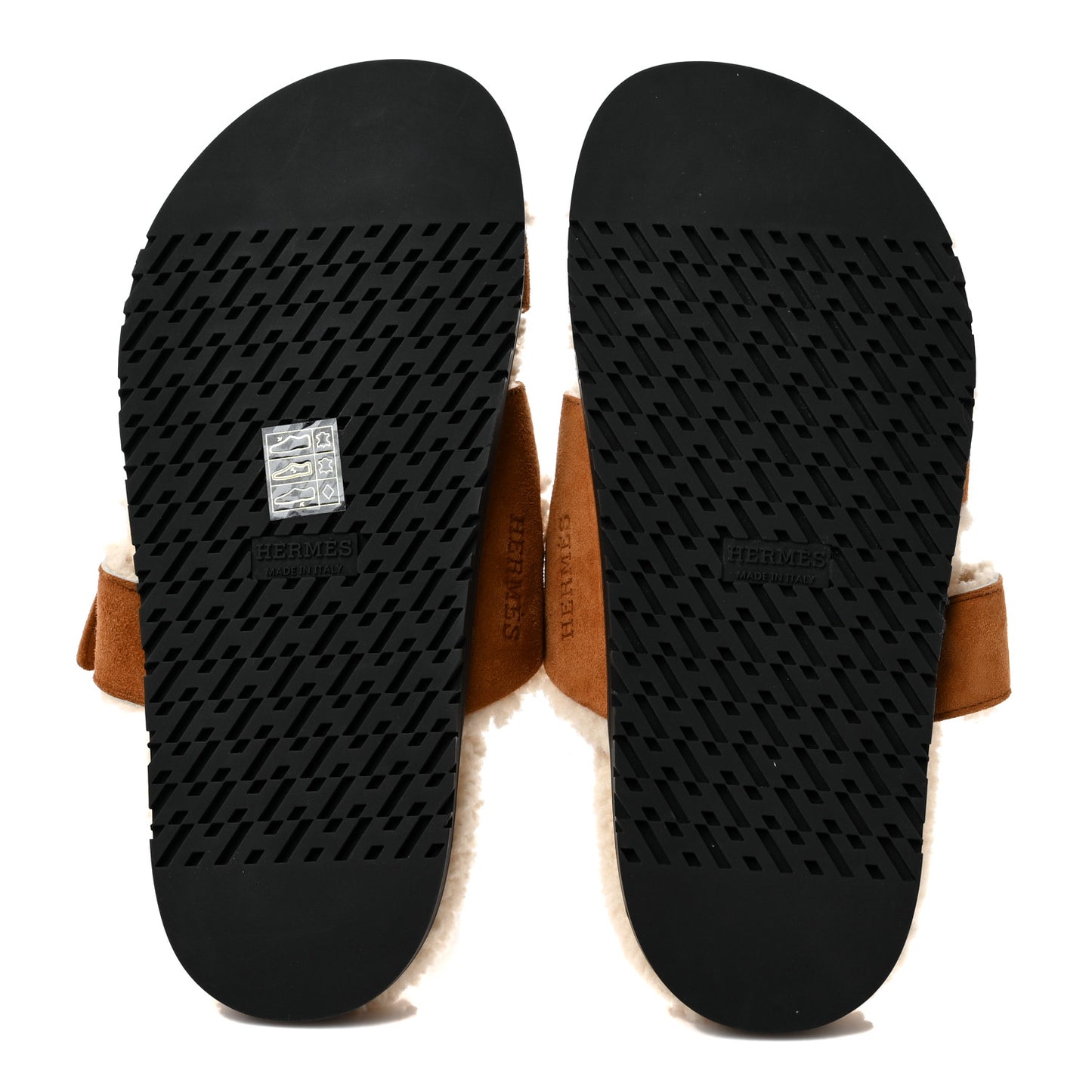 Suede Goatskin Woolskin Womens Chypre Sandals 36 Brun Fume Ecru