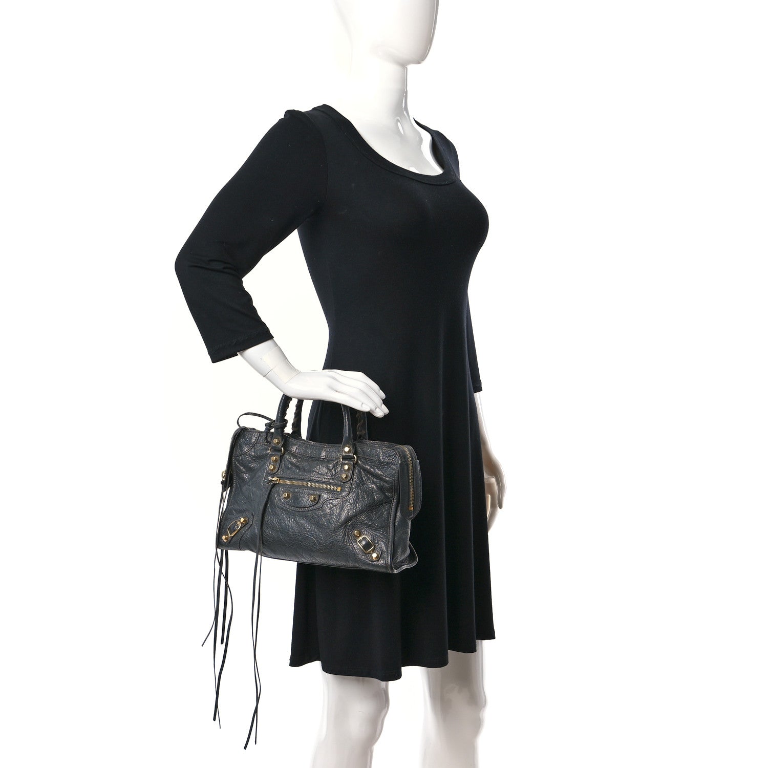 Balenciaga Agneau Classic Gold Hardware S City Gris Fossile 2 of 8