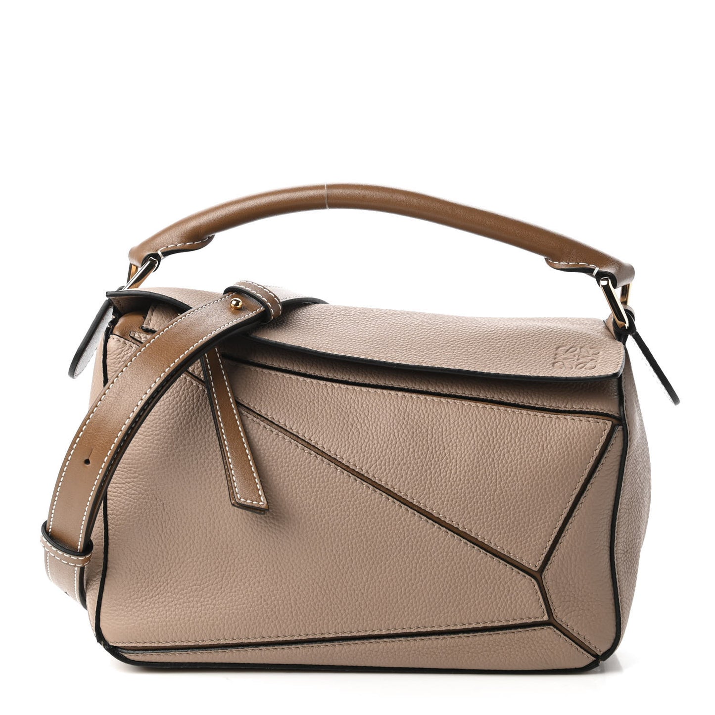 Grained Calfskin Small Puzzle Bag Sand Mink