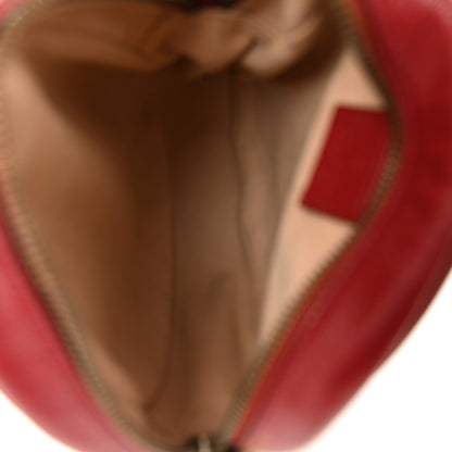 Gucci Glazed Calfskin Matelasse Heart Mini GG Marmont Round Shoulder Bag Romantic Cerise 5 of 10