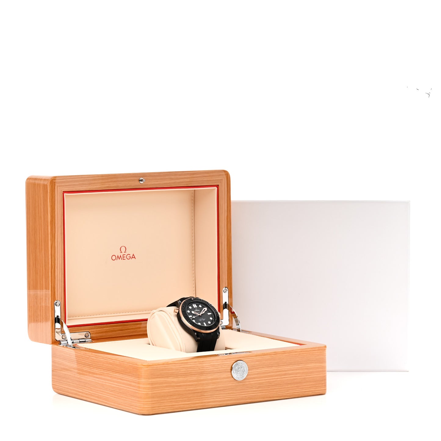 Ceramic 18K Sedna Gold Rubber 43.5mm Seamaster Diver 300M Co-Axial Master Automatic Watch Black 210.62.44.20.01.001