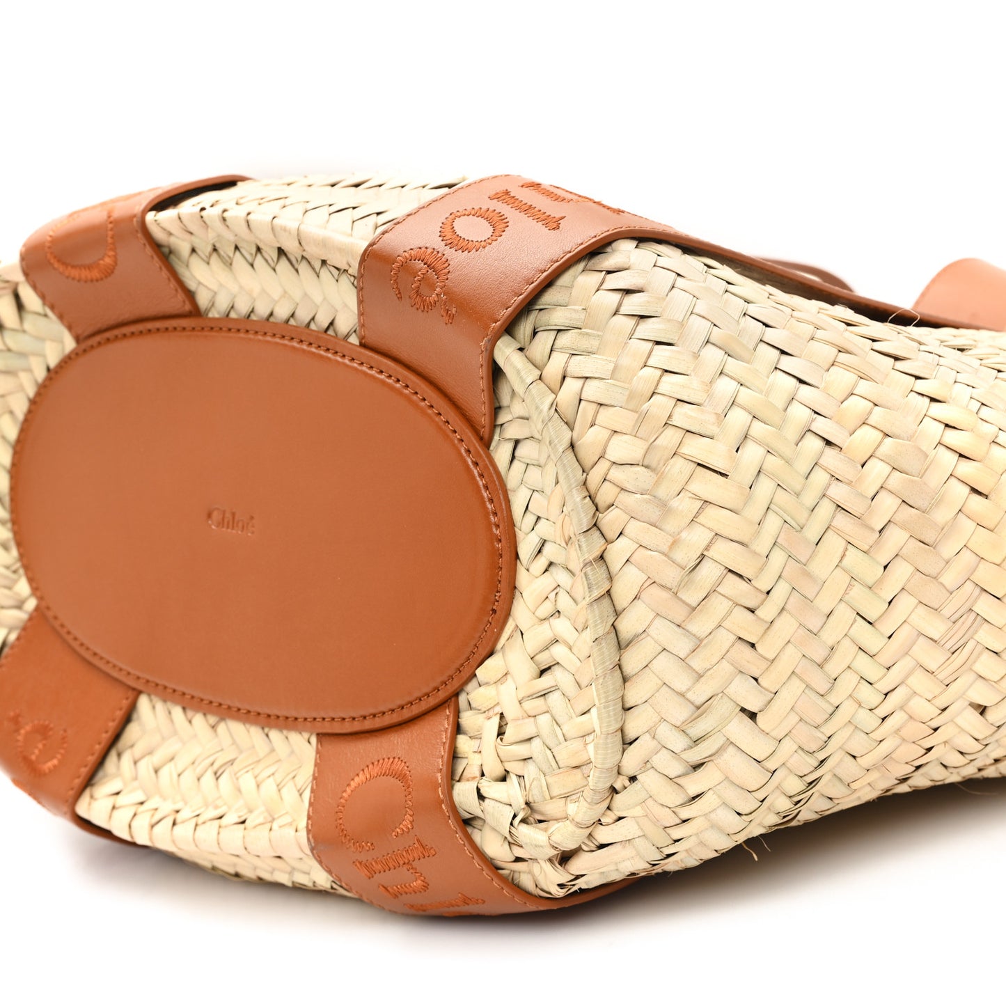 Raffia Smooth Calfskin Medium Sense Basket Caramel
