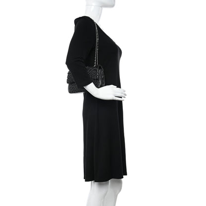Chanel Lambskin Embroidered Camellia Follies Flap Black 2 of 13