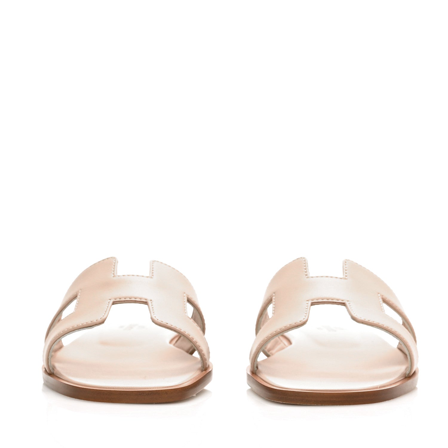 Hermes Box Calfskin Oran Sandals 38 Bois De Santal 2 of 9