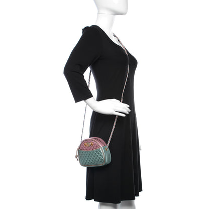 Gucci Laminated Nappa Trapuntata Mini Zumi Dome Shoulder Bag Rosa Lago Rame 2 of 10
