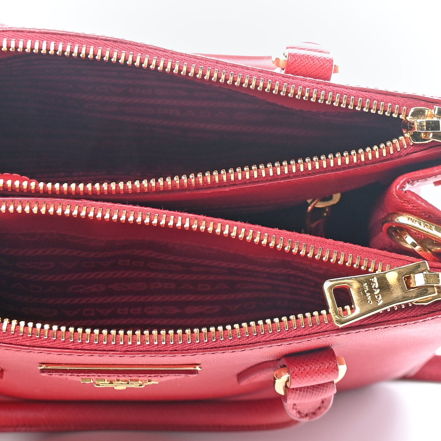 Saffiano Small Galleria Double Zip Tote Fuoco