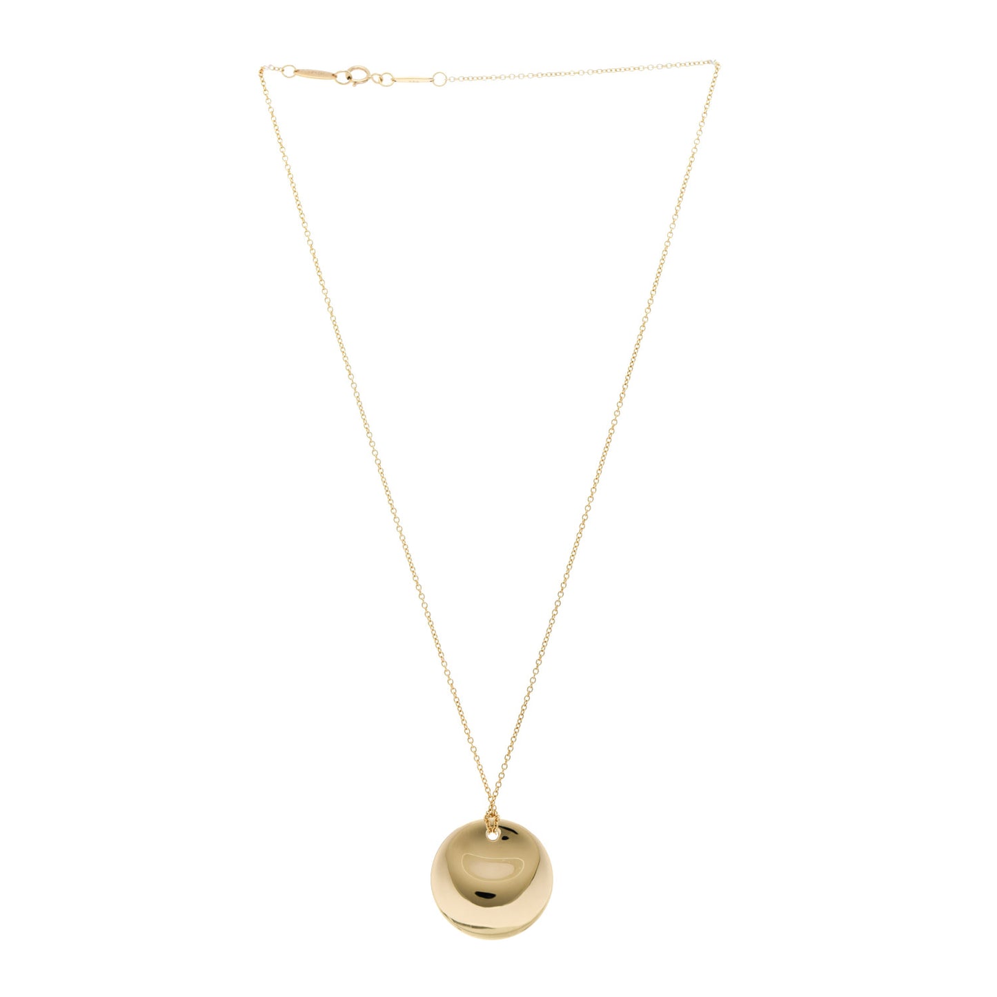 18K Yellow Gold Elsa Peretti Round Disc Pendant Necklace