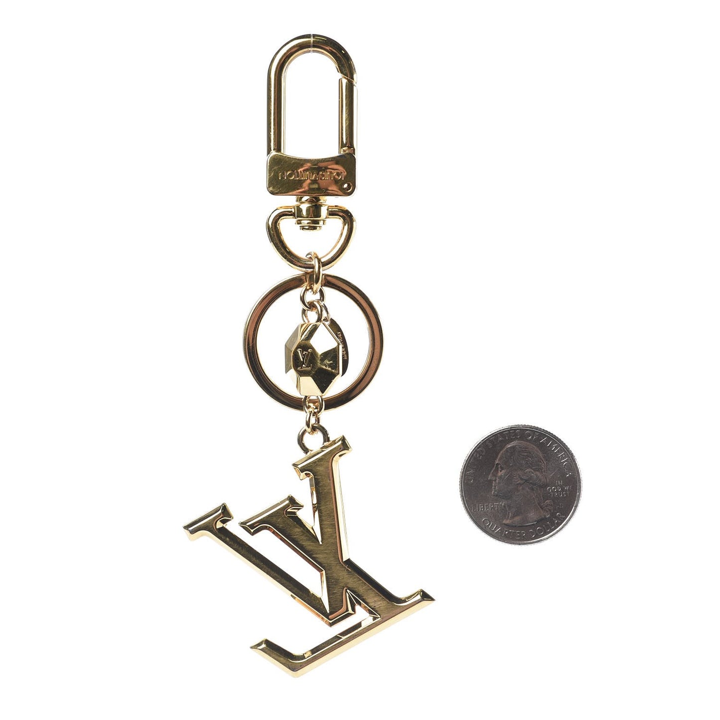 LV Facettes Bag Charm Key Holder Gold
