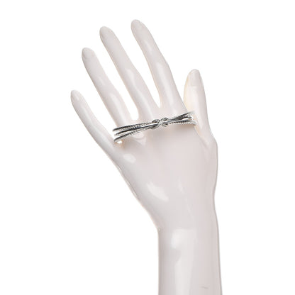 David Yurman Sterling Silver Diamond 7mm X Crossover Cuff 2 of 4
