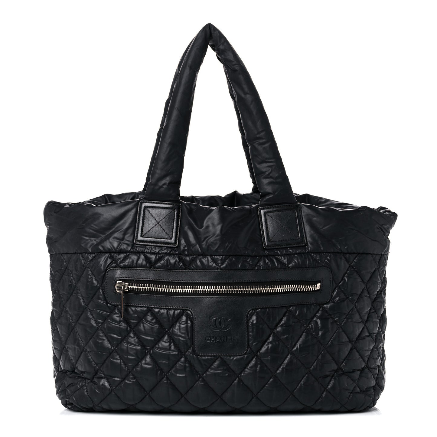 Nylon Quilted Large Coco Cocoon Tote Black