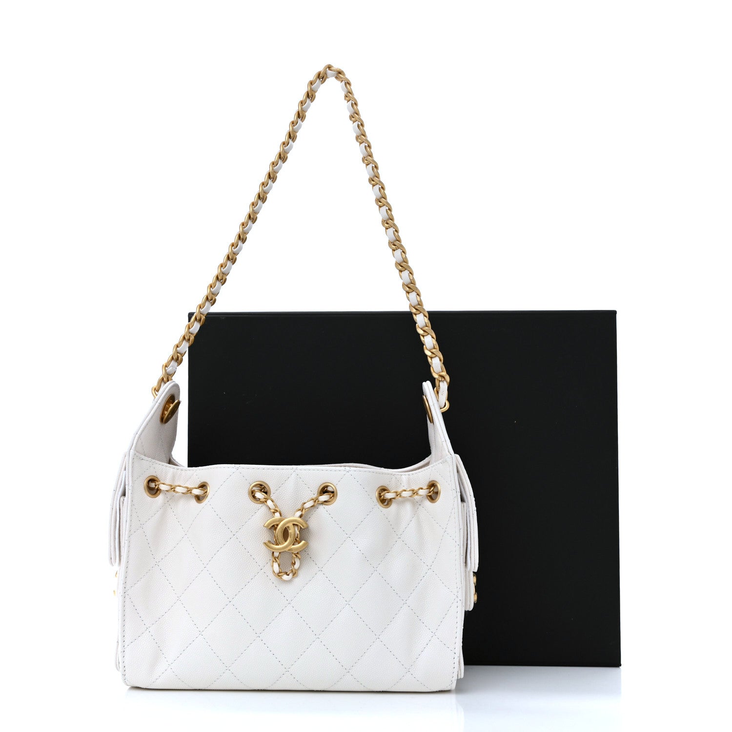 Chanel Caviar Quilted Mini Chanel 25 Handbag White 11 of 11