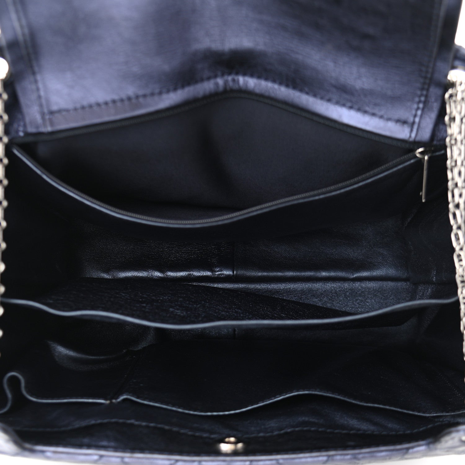 Chanel Metallic Calfskin Quilted XL Accordion Reissue Flap Navy 6 of 14