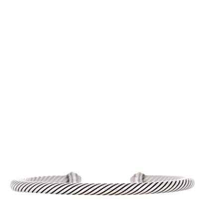 David Yurman Sterling Silver 18K Yellow Gold 4mm Cable Bracelet 2 of 4