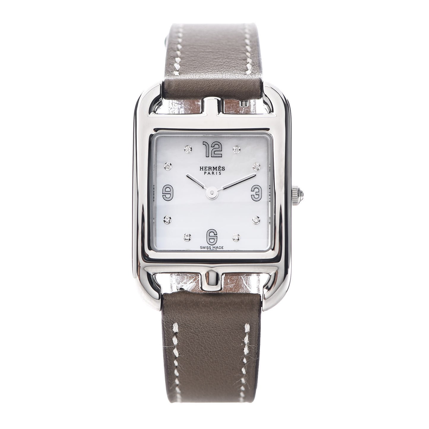 Stainless Steel Swift Diamond Mother of Pearl 23mm Cape Cod Quartz Watch Etoupe