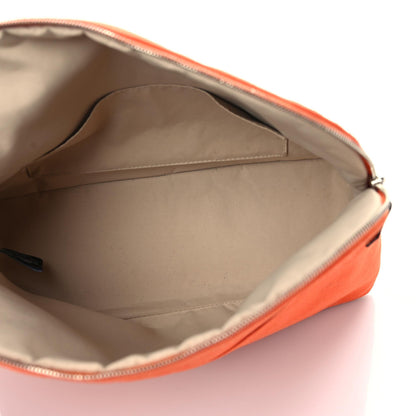 Hermes Cotton Canvas Bolide Travel Cosmetic Pouch Orange 5 of 14