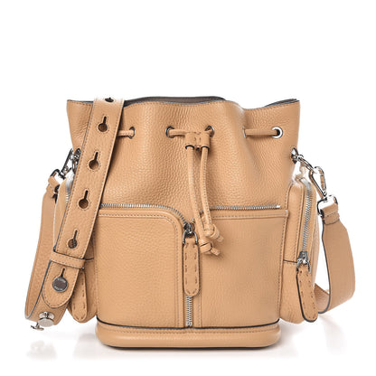 Fendi Cuoio Romano Selleria F is Fendi Grande Mon Tresor Pocket Bucket Bag Miele Scuro 1 of 7