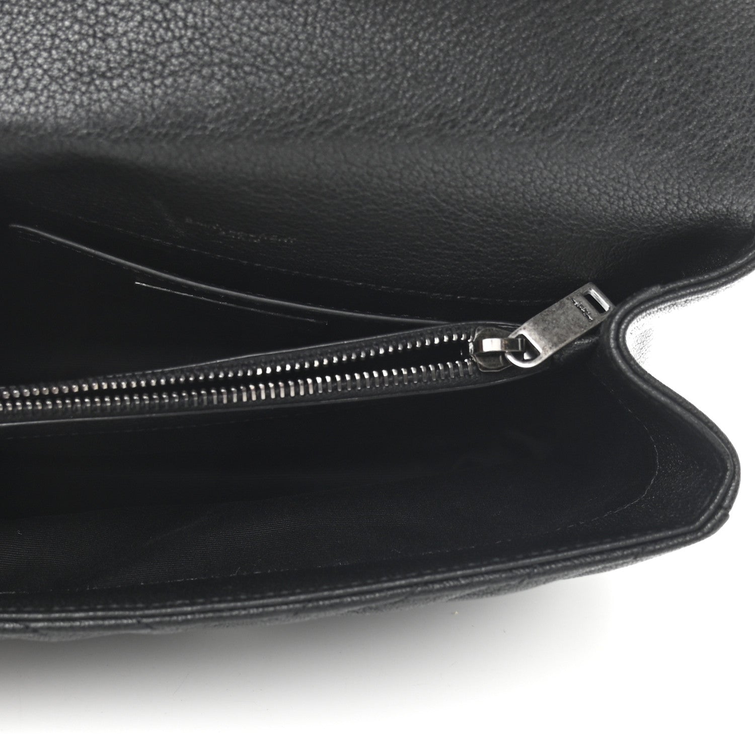 Saint Laurent Sheepskin Matelasse Chevron Monogram Medium College Bag Black 5 of 8
